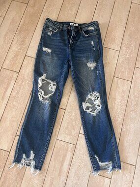 Flying Monkey Frayed Distressed Jeans